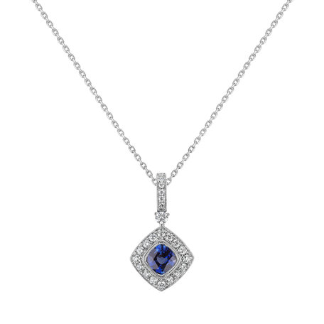 Přívěsok so zafírom a diamantmi Wise Blue