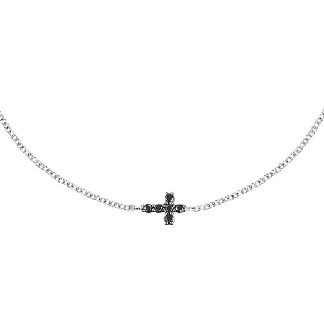 Náramok s čiernymi diamantmi Shiny Cross