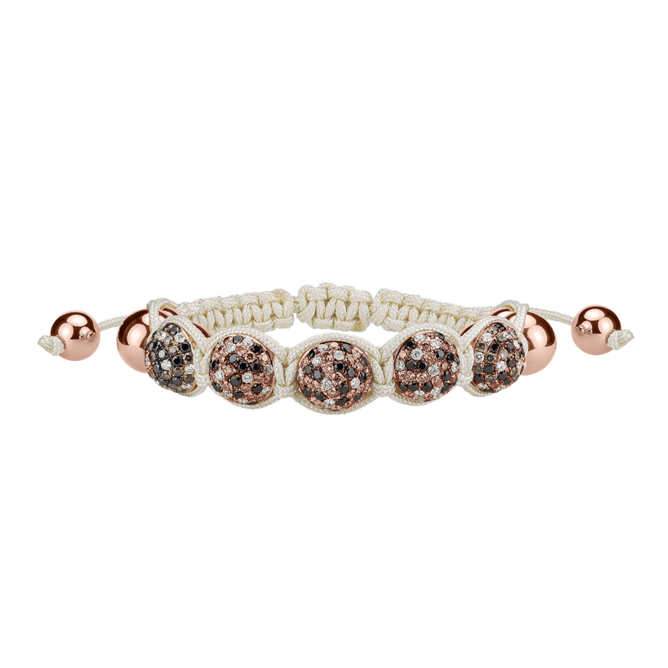 Náramok s diamantmi Beige Shamballa