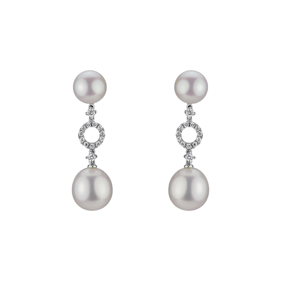 Náušnice s perlou a diamantmi Zarina Pearls