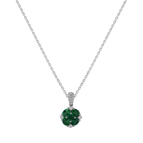 Přívěsok s diamantmi a smaragdmi Emerald Nature