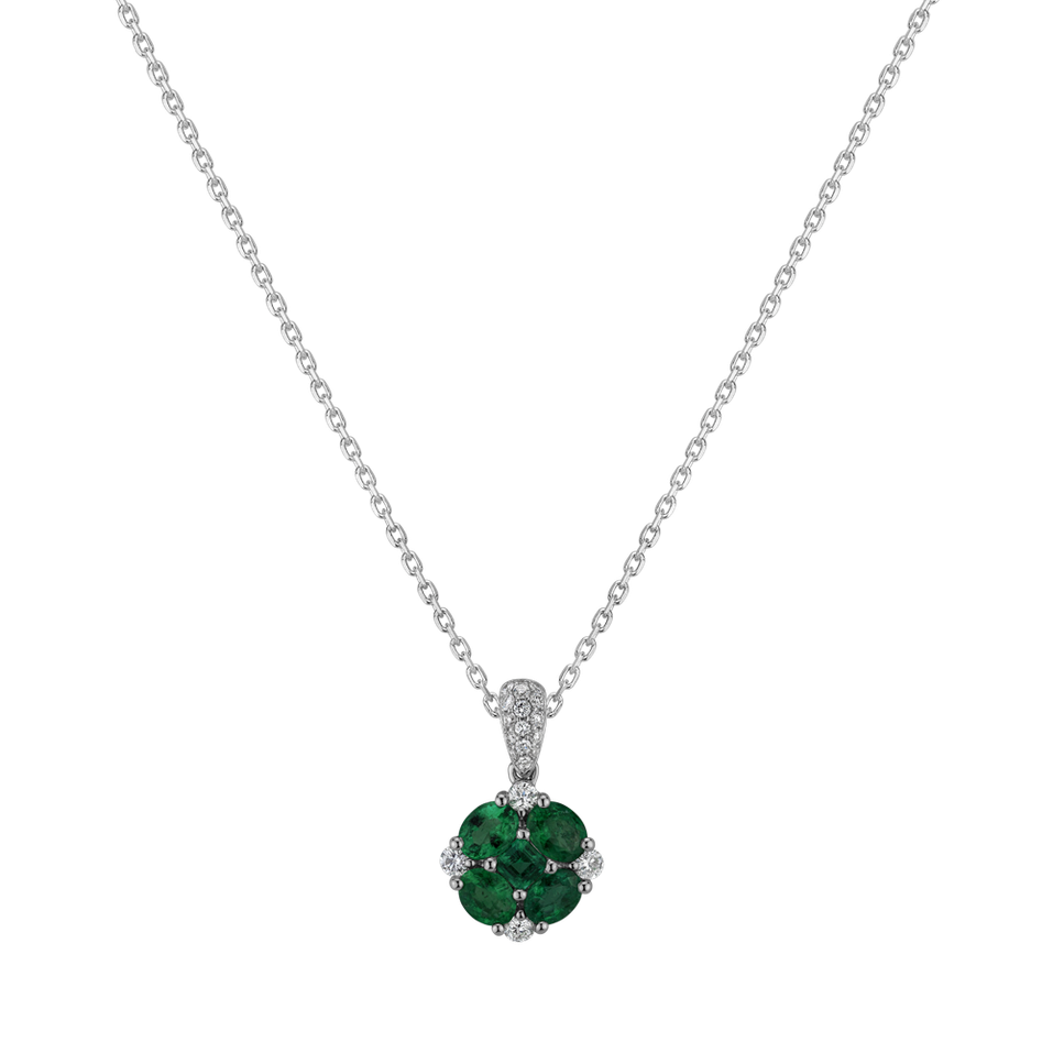 Přívěsok s diamantmi a smaragdmi Emerald Nature