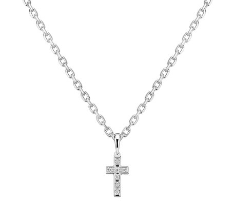 Prívesok s diamantmi Small Cross