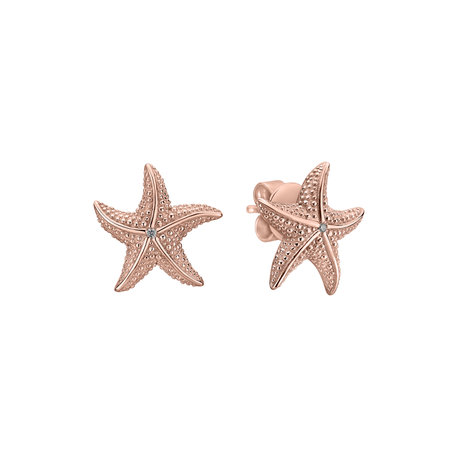 Náušnice s diamantmi Glossy Starfish