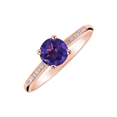 Prsteň s ametystom a diamantmi Violet Velvet