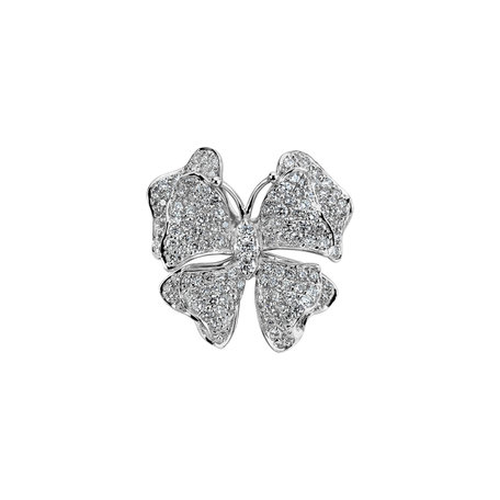 Brošňa a prívesok s diamantmi Fantastic Butterfly