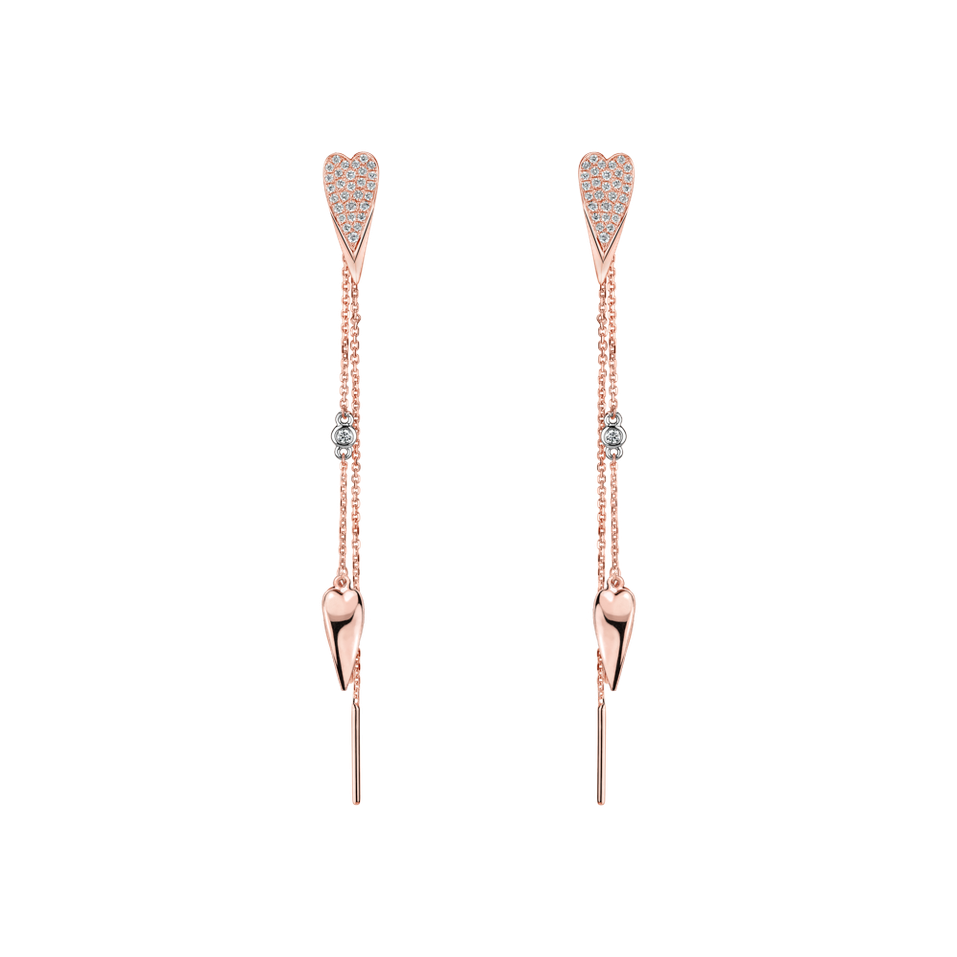 Náušnice s diamantmi Troubled Heart